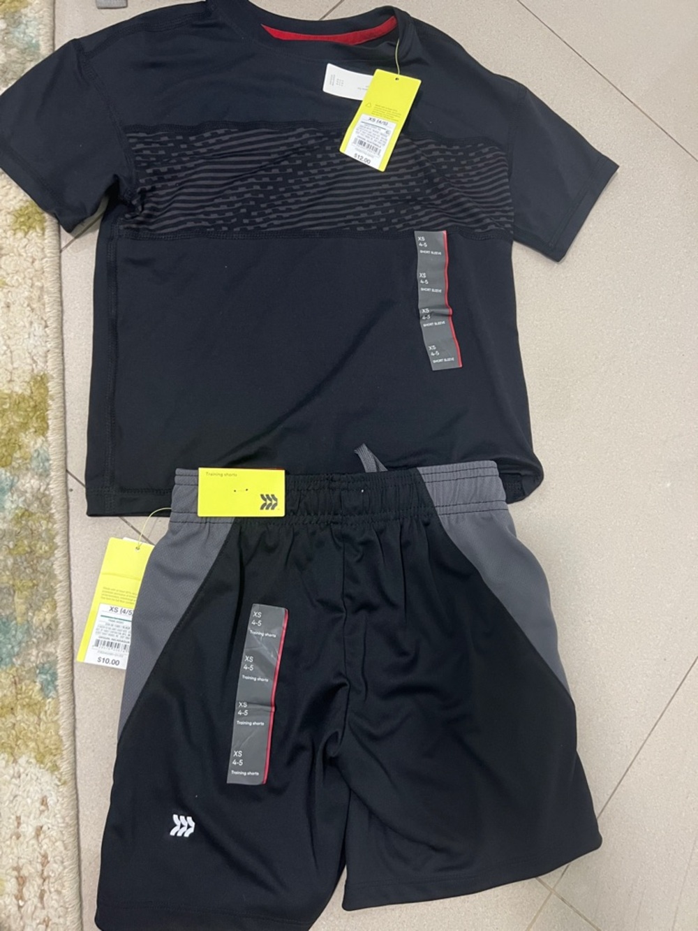 all in motion Black and Gray Kids Matching Active Set